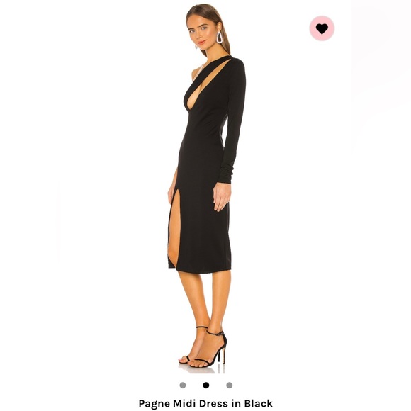 Hours one sleeved little black dress with high slit and asymmetrical bust cutout - Picture 3 of 7